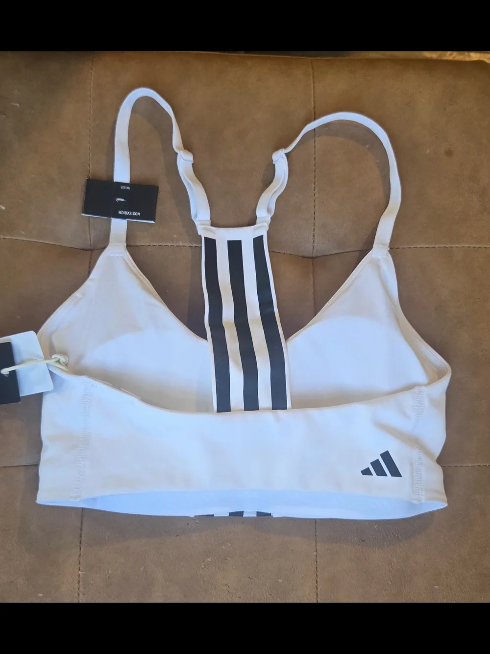 AEROREADY White Mesh-Back Sports Bra